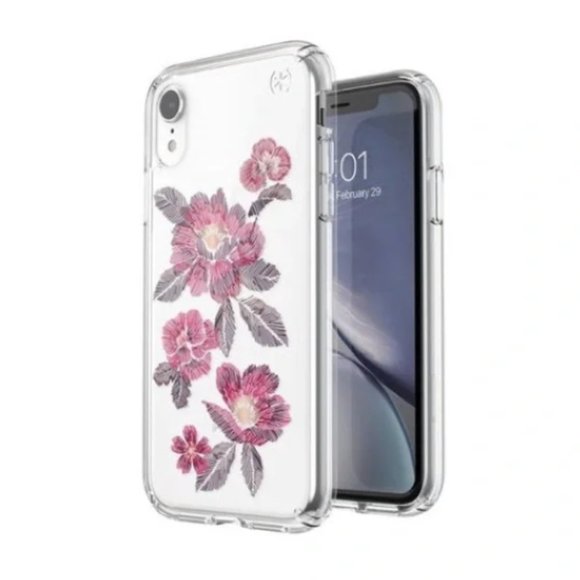 Speck Presidio Clear Glitter Floral iPhone X/XS Cell Phone Case - Picture 4 of 4